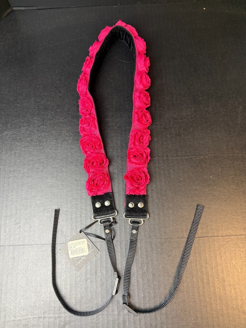 Capturing Couture SLR/DSLR Couture Camera Strap Organza Hot Pink Roses New